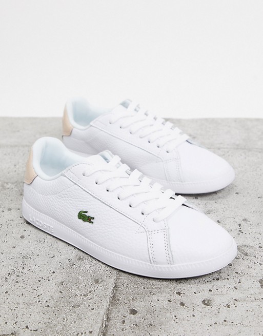Lacoste Graduate 120 trainers in white with pink back tab