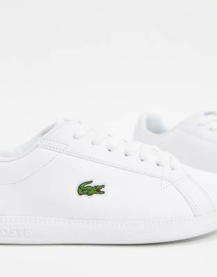 lacoste graduate bl1 leather trainers in white