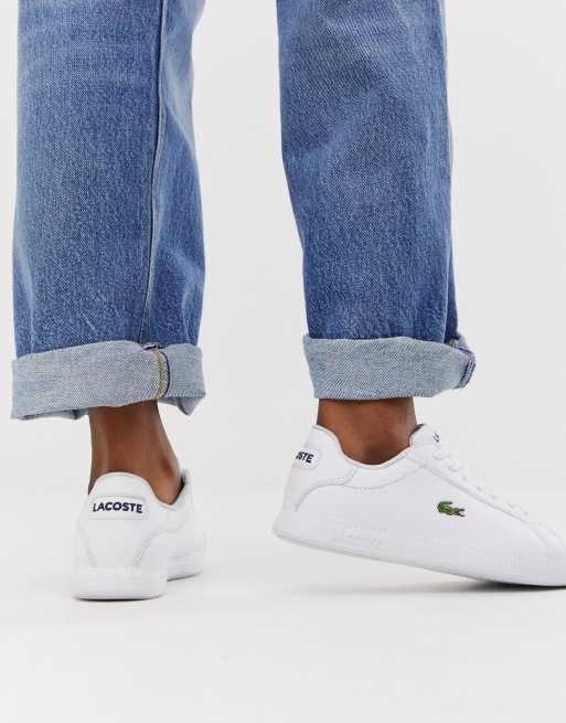 Lacoste graduate bl1 leather trainers in white new arrivals