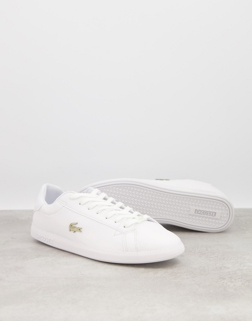 LACOSTE GRADUATE SNEAKERS WHITE WITH GOLD CROC,741SMA001121G
