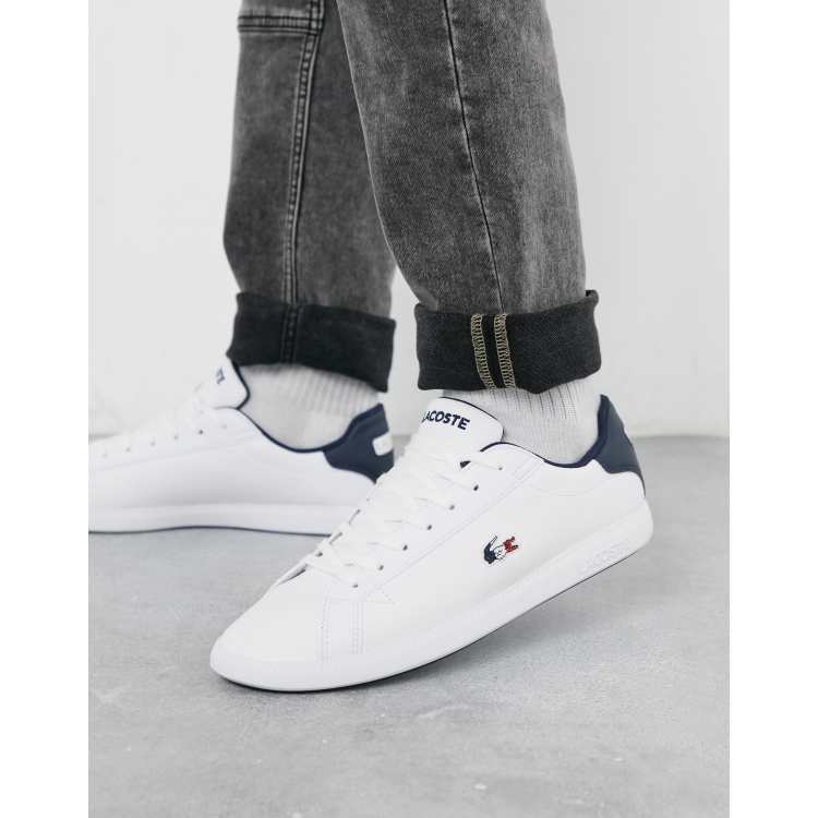 Lacoste graduate tricolour trainers in white ASOS