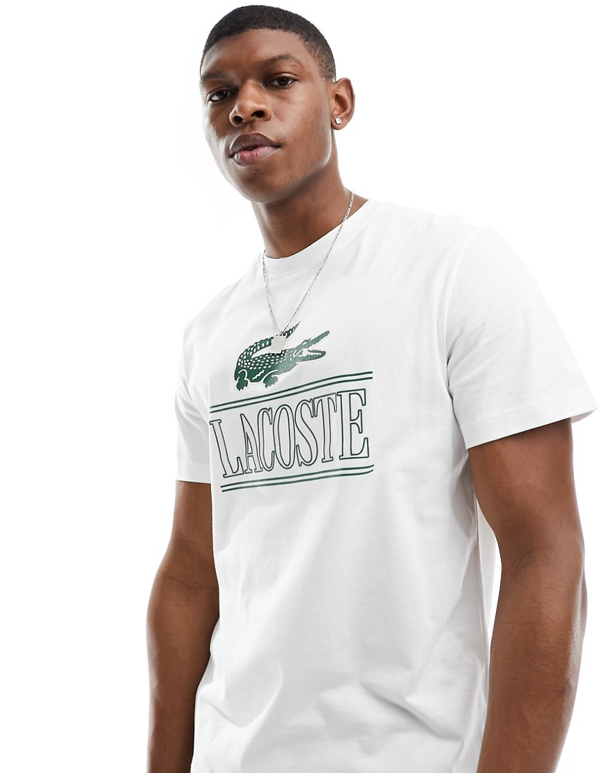 Lacoste graphic front t-shirt in white