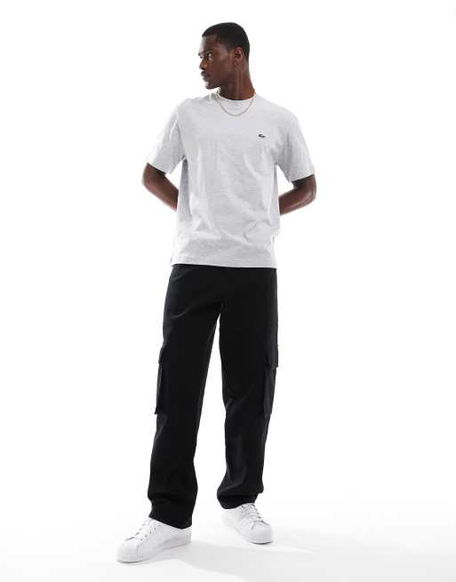 Lacoste – Graues T-Shirt mit Logo ASOS