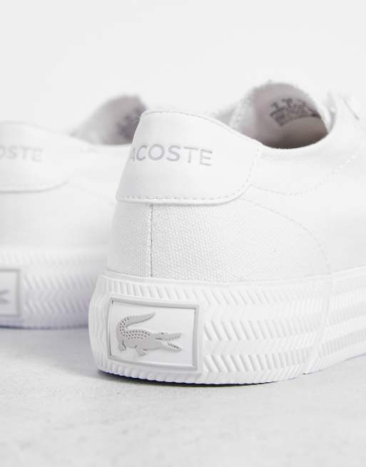 Lacoste – Gripshot – Białe płócienne buty sportowe na płaskiej platformie, 4 z 4