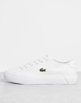 Lacoste Gripshot flatform trainers in white canvas