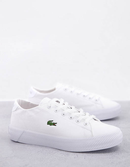 Shoes Trainers/Lacoste Gripshot leather flatform trainers in white 