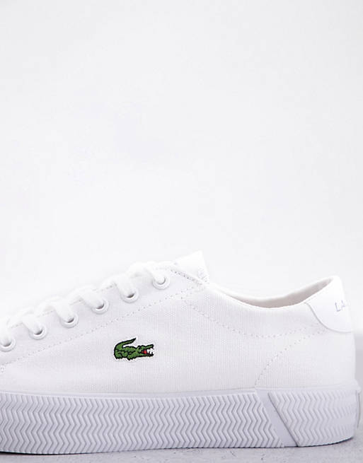 Shoes Trainers/Lacoste Gripshot leather flatform trainers in white 