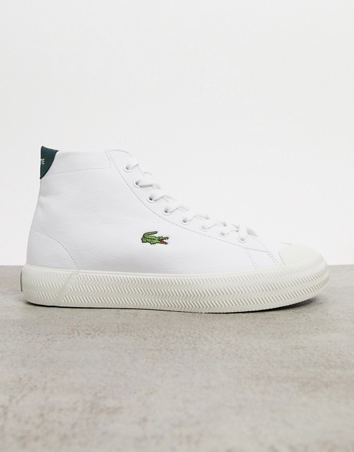 Lacoste gripshot mid trainers in white