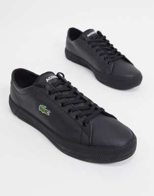 lacoste all black leather shoes