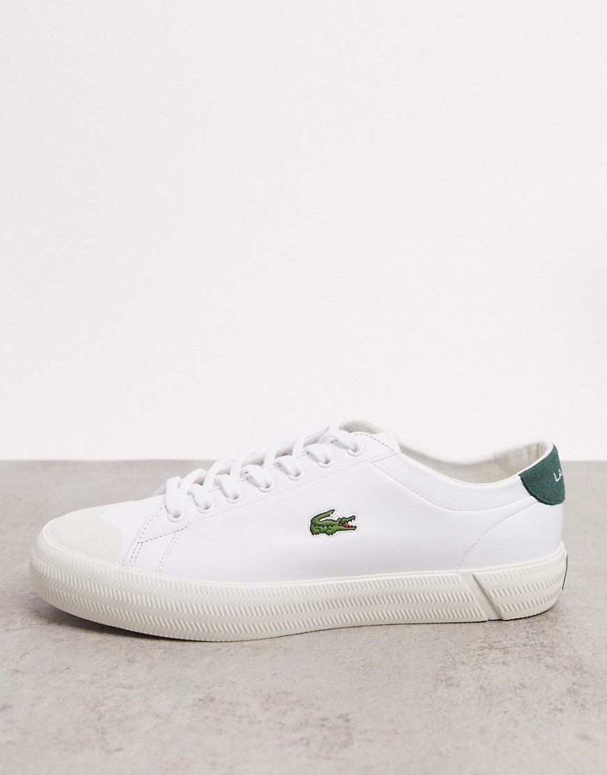 LACOSTE GRIPSHOT SNEAKERS IN WHITE GREEN LEATHER,740CMA00211R5