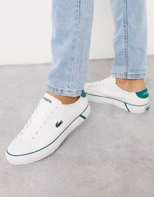 lacoste white green shoes