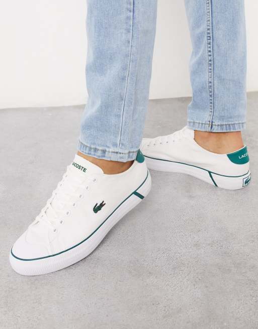 lacoste white and green sneakers