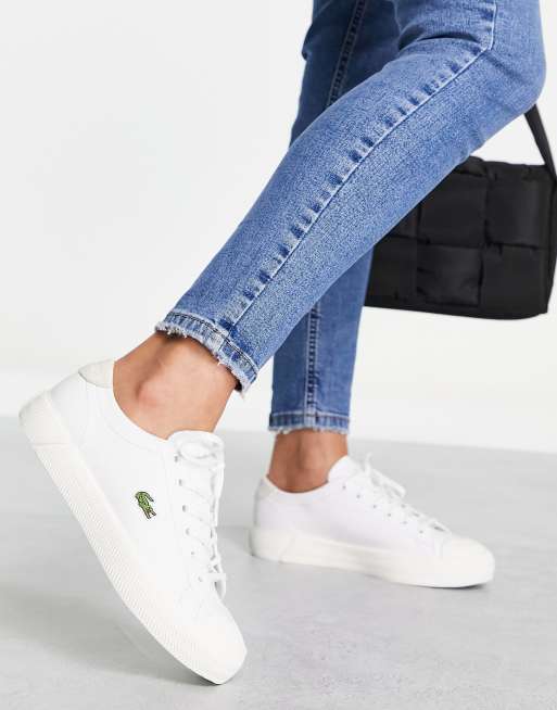 Lacoste white leather sneakers on sale womens