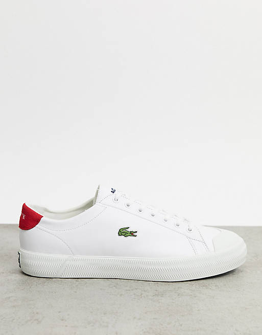 Lacoste gripshot sneakers in white / red | ASOS
