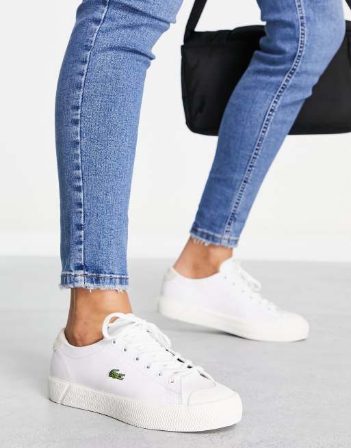 Lacoste Gripshot Sneakers in wit leer