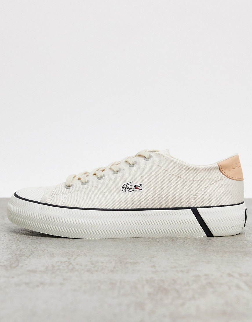 Lacoste Gripshot Sustainable Cotton Flatform Sneakers In Natural-white