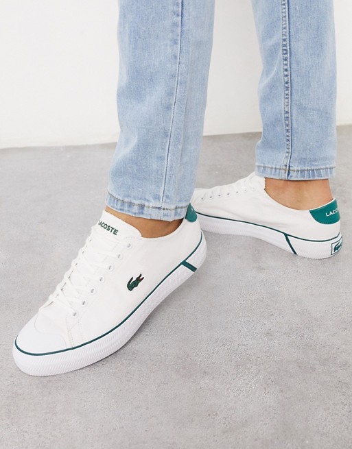 Lacoste gripshot trainers in white green