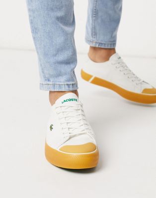 Lacoste gripshot trainers in white gum 