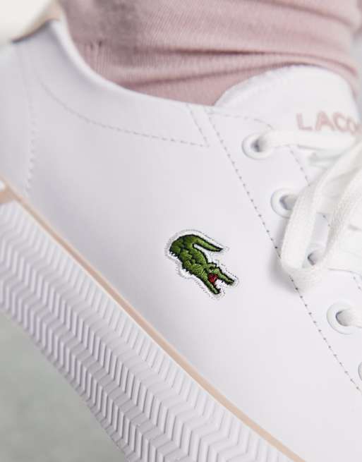 Ladies pink hot sale lacoste trainers