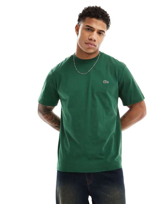 Lacoste - Grøn og mellemtung T-shirt med firkantet pasform