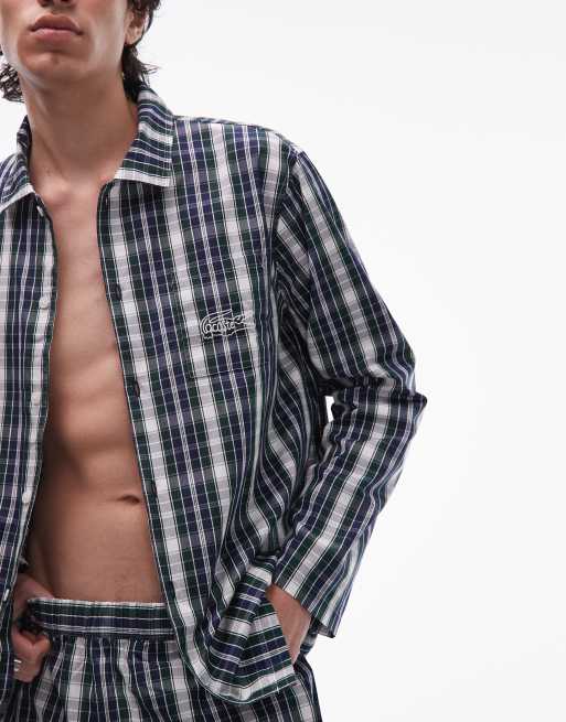 Lacoste - Grønt pyjamassæt i flonel, 2 af 4