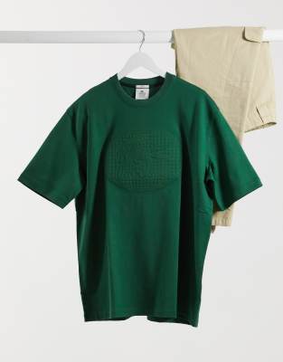 Lacoste - Grünes Oversize-T-Shirt mit 