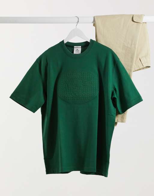 Lacoste Grunes Oversize T Shirt Mit Gleichfarbigem Logo Evesham Nj