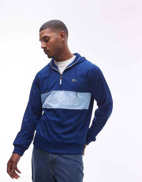 Lacoste half zip hoodie in navy  - view 1