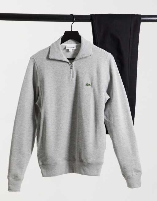 Lacoste half zip ribbed on sale sweatshirt