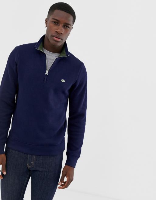 Lacoste half zip sweat in navy