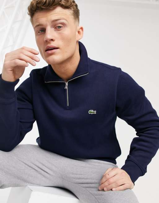 Lacoste half zip sweat in navy