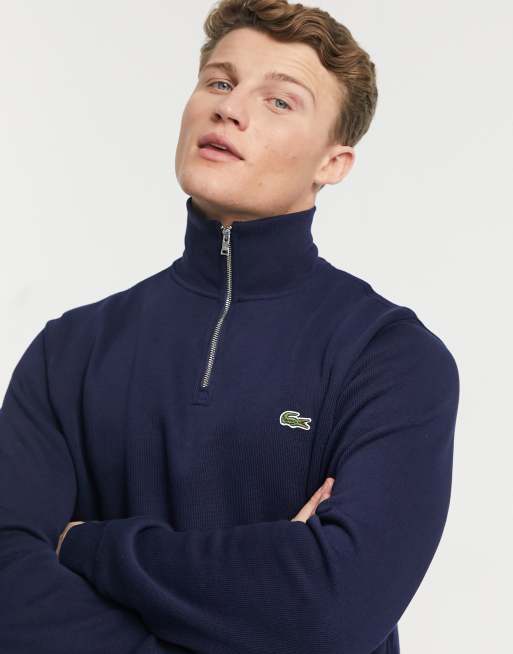 Lacoste half zip sweat in navy