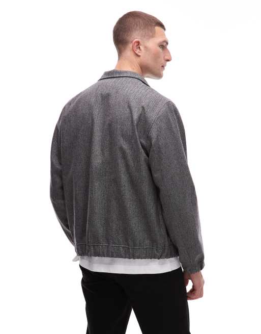 Lacoste – Harrington-Jacke in Grau ASOS