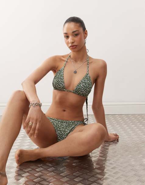 Lacoste - Haut de bikini d'ensemble à bretelles - Imprimé croco intégral - view 1