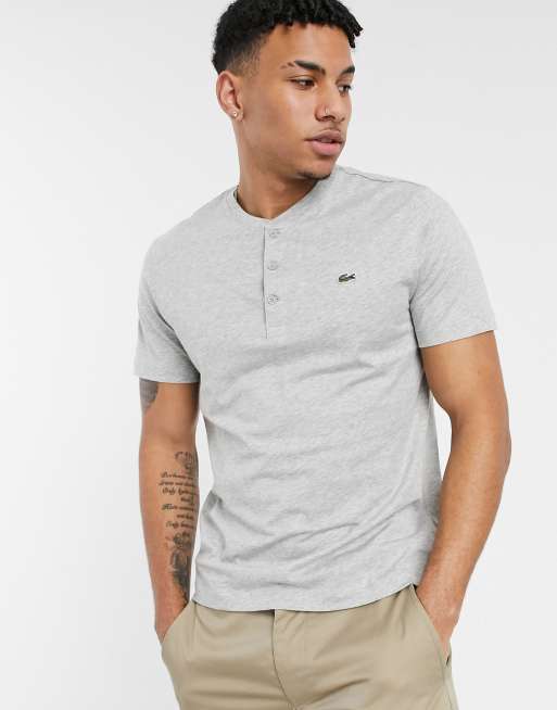 Lacoste henley neck pima cotton jersey t shirt