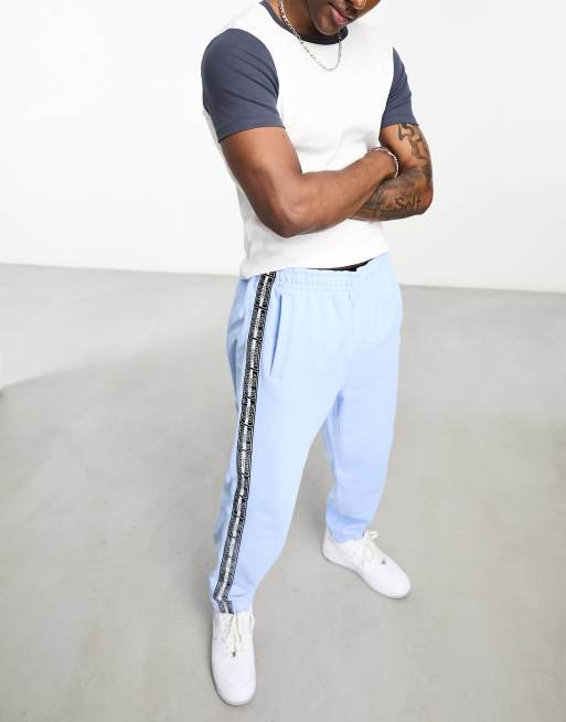 Lacoste heritage tapped logo joggers in light blue