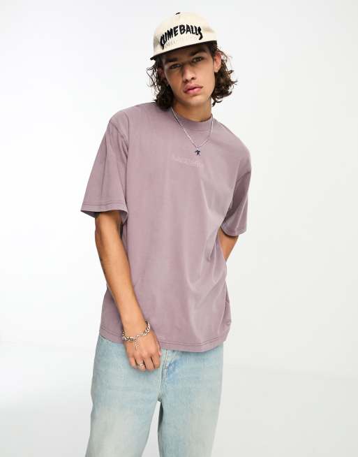 Lacoste – Hochwertiges T-Shirt in verwaschenem Lila