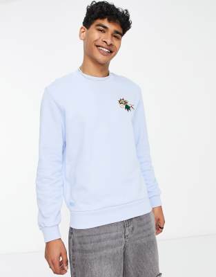 Lacoste Holiday crew neck sweatshirt in blue - ASOS Price Checker