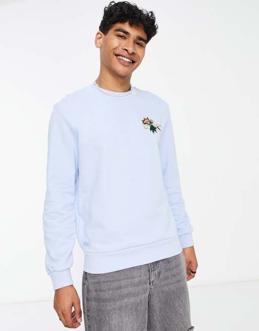 Lacoste Holiday crew neck sweatshirt in blue, Cra-wallonieShops