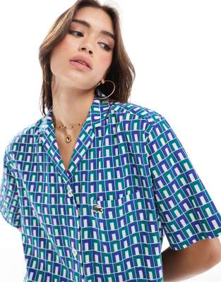 Lacoste - Holiday - Hemd mit geometrischem Muster und Reverskragen-Bunt