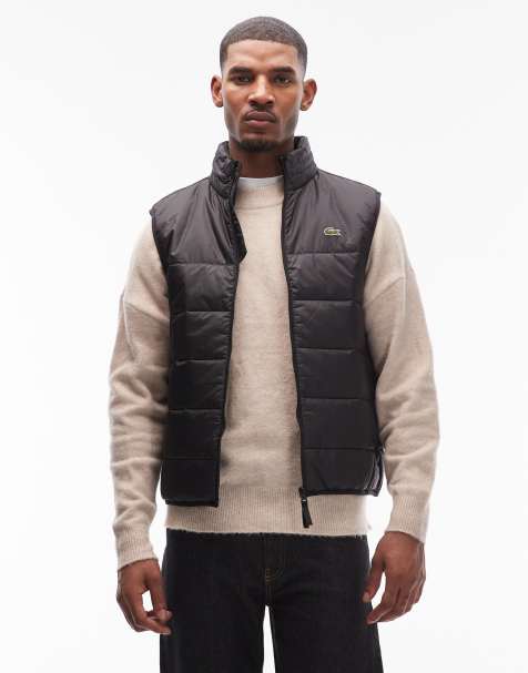 Lacoste hooded vest in black - view 1