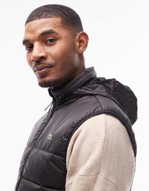 Lacoste hooded vest in black, 5 of 5