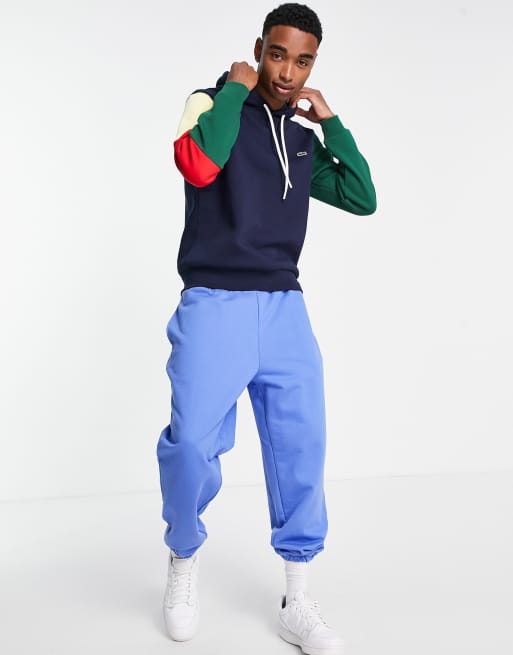 Lacoste - Hoodie met kleurvlakken in marineblauw