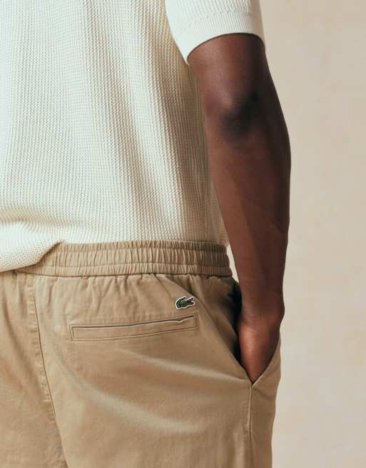Lacoste – Hose aus Webstoff in Beige mit geradem Schnitt, 4 von 5