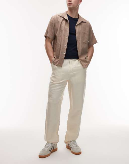 Lacoste – Hose aus Webstoff in Ecru mit geradem Schnitt, 2 von 5