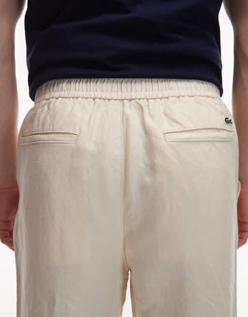 Lacoste – Hose aus Webstoff in Ecru mit geradem Schnitt, 4 von 5