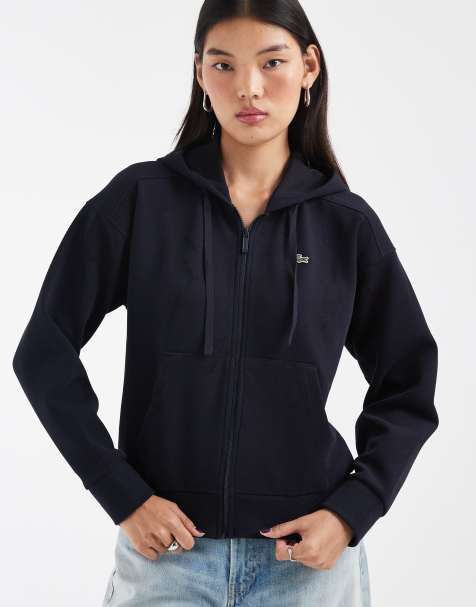 Lacoste huvtröja med dragkedja i navy - view 1