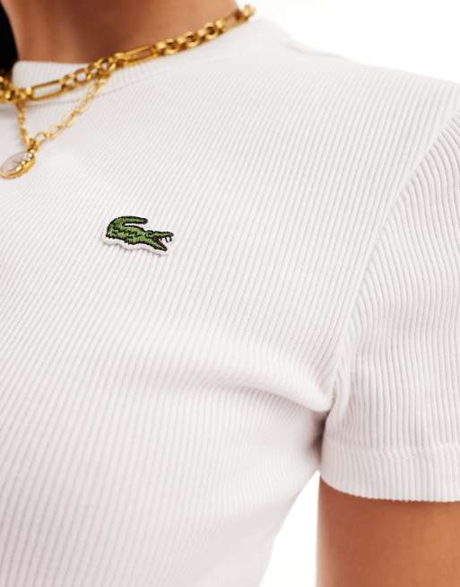 Lacoste - Hvid og kortærmet T-shirt med rund hals, 2 af 4