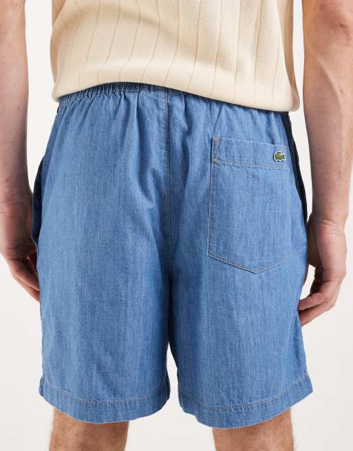 Lacoste – Jasnoniebieskie szorty z tkaniny chambray, 5 z 5