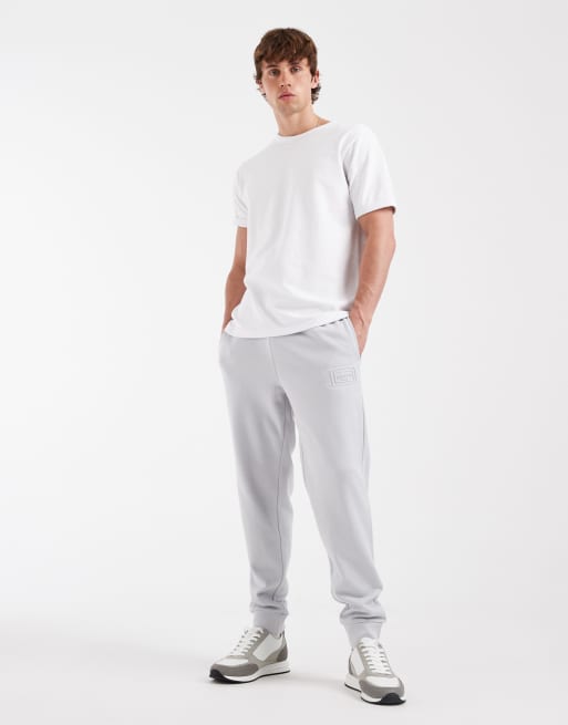 Lacoste – Jasnoszare dopasowane joggersy z dżerseju, 2 z 5
